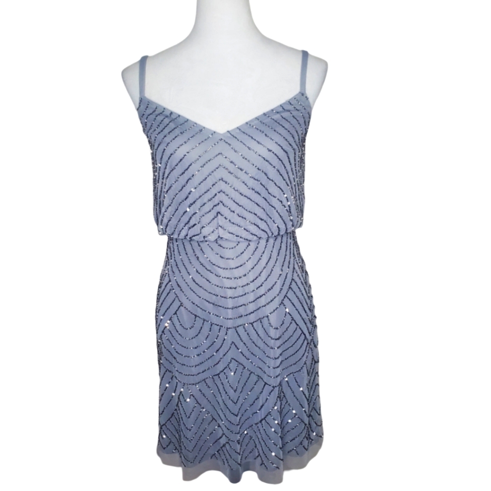 Adrianna Papell Sequin Beaded Party Dress
